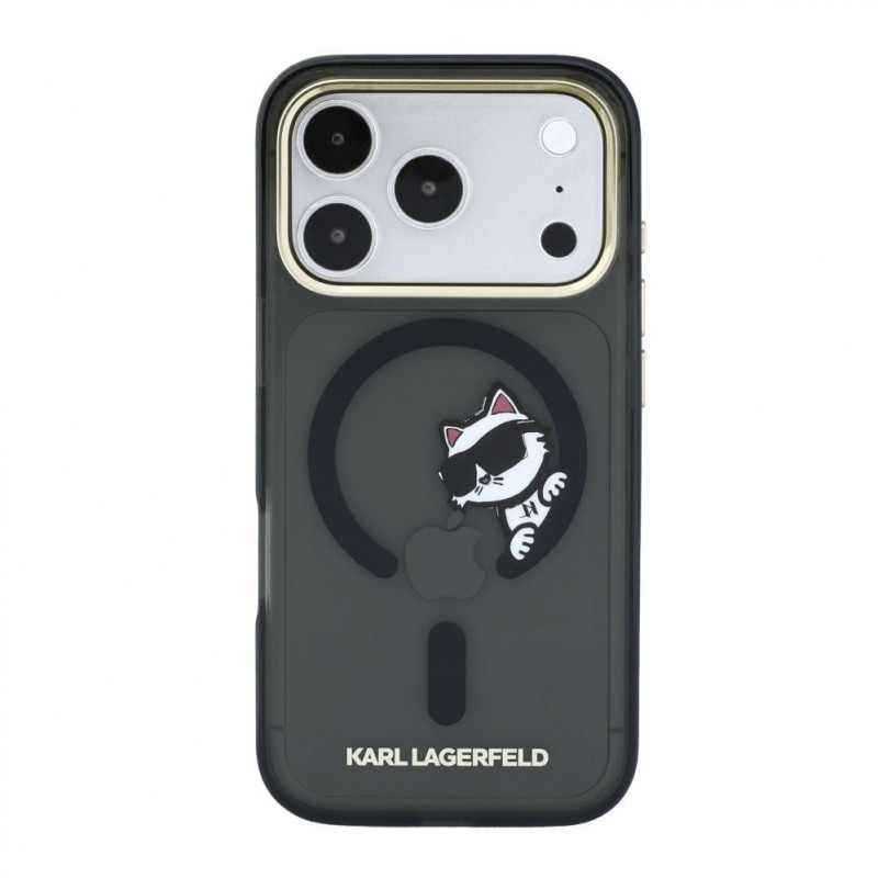 Karl Lagerfeld HC MagSafe IML Peekaboo Print & Metal Frame kate Apple iPhone 18 Pro jaoks, must