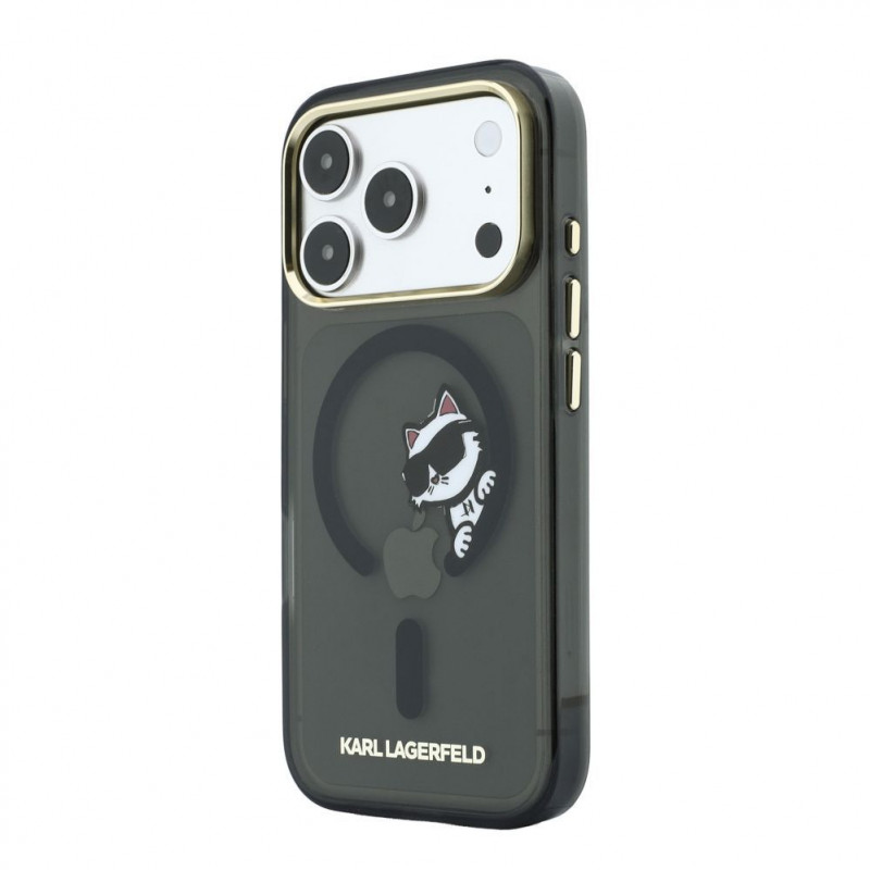 Karl Lagerfeld HC MagSafe IML Peekaboo Print & Metal Frame kate Apple iPhone 18 Pro jaoks, must