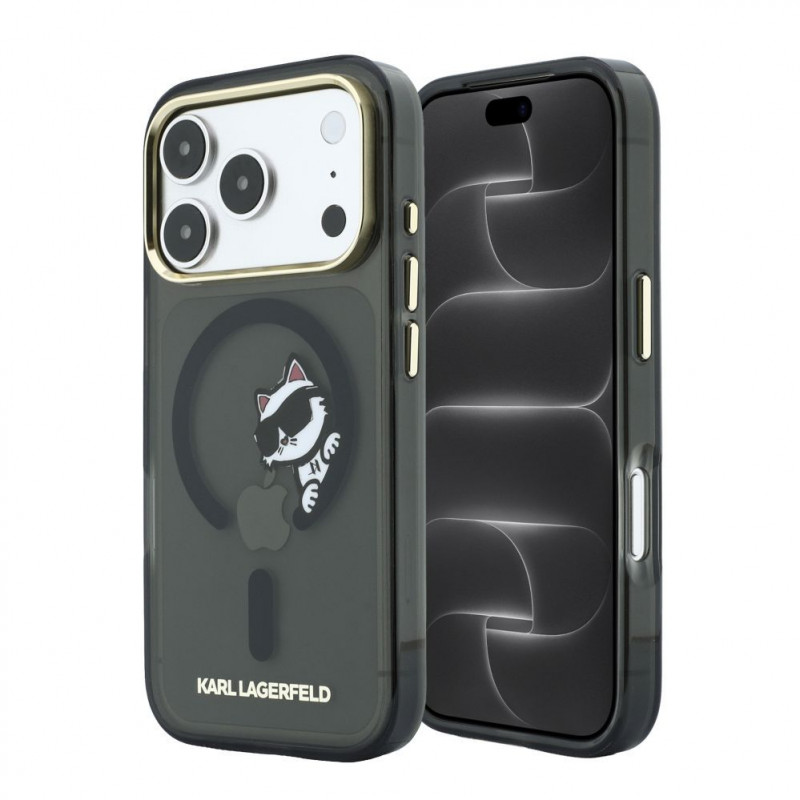 Karl Lagerfeld HC MagSafe IML Peekaboo Print & Metal Frame kate Apple iPhone 18 Pro jaoks, must