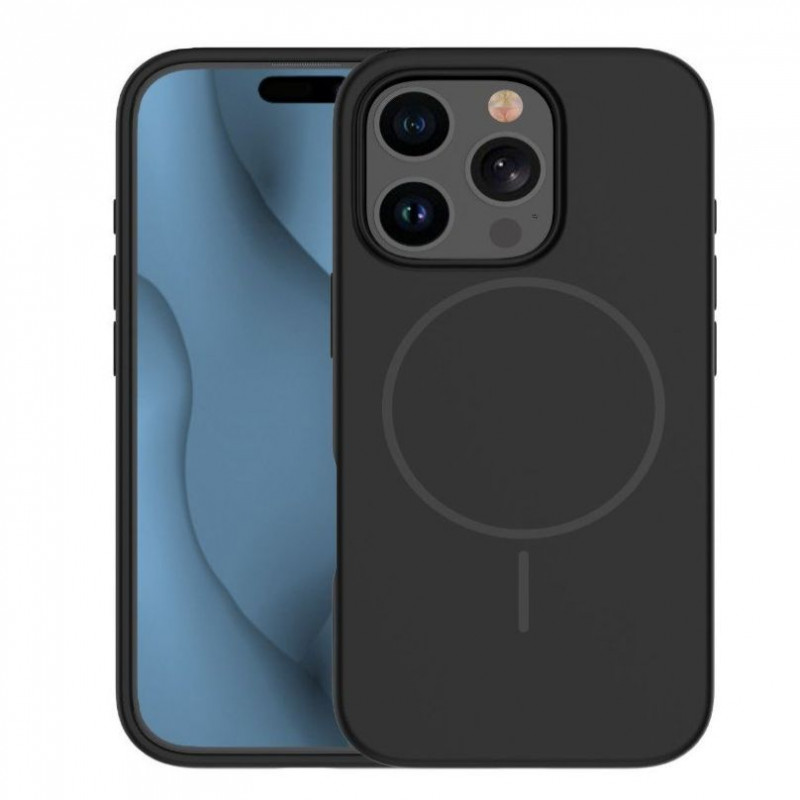 iLike Apple iPhone 16 Pro Max Soft Touch silikoonümbris magnetiga, must