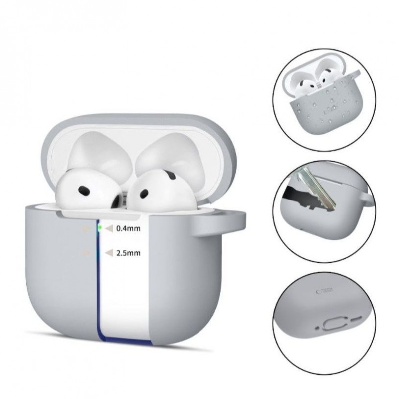 Tech-Protect Crayon Silicone Hook ümbris Apple AirPods 4 jaoks, hall