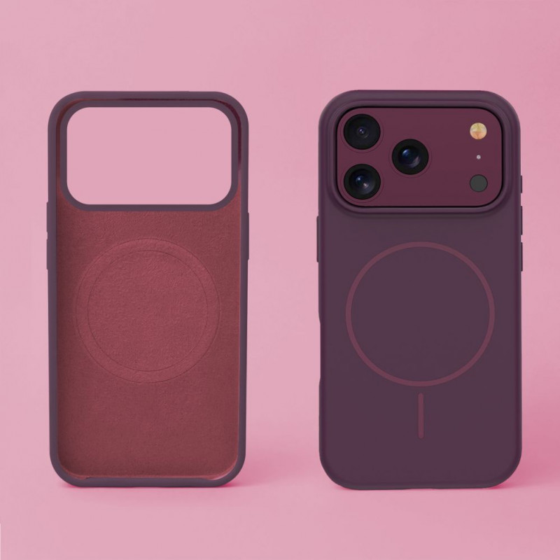 TFO Silicone Thin Mag ümbris iPhone 17 Pro Max / iPhone 18 Pro Max 6.9 inch jaoks, tume kirsipunane