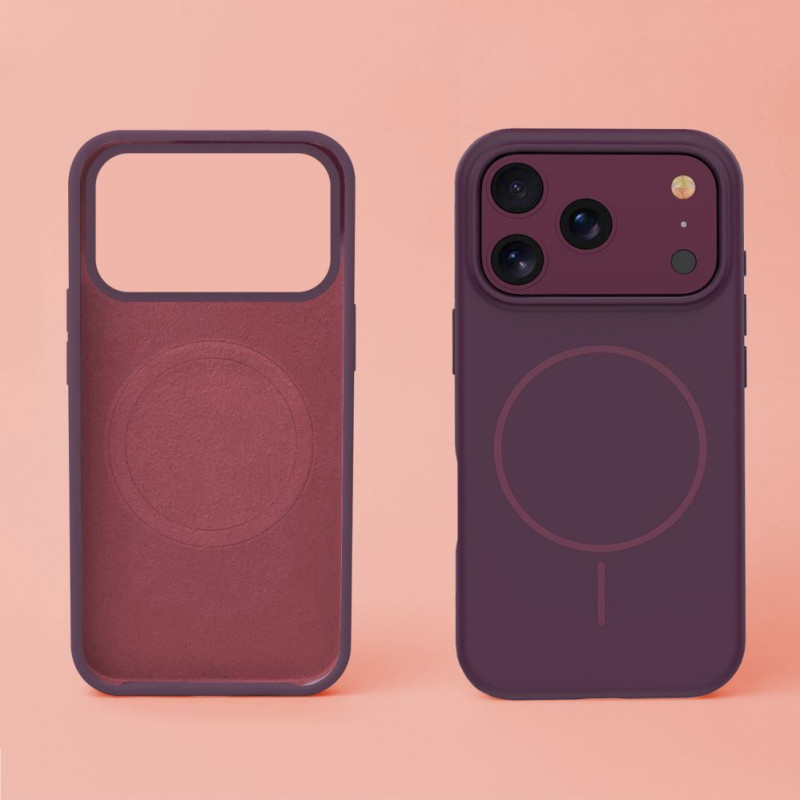 TFO Silicone Thin Mag ümbris iPhone 17 Pro Max / iPhone 18 Pro Max 6.9 inch jaoks, tume kirsipunane