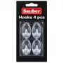 Sauber ovaalsed konksud, 4 tk, 2,3x4 cm, läbipaistev