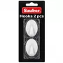 Sauber ovaalsed konksud, 3 x 4,7 cm, valge, 2 tk