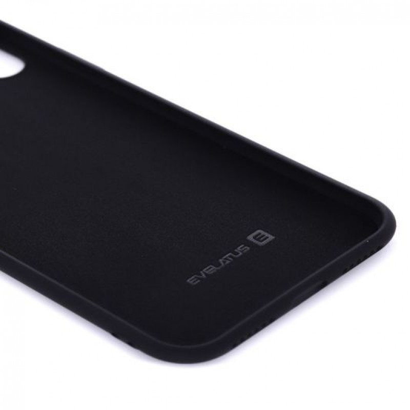 Evelatus Apple iPhone X/Xs Nano silikoonümbris pehme puutega TPU must