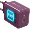 Forcell F-Energy GaN III VT-60 60W PD QC 4.0+ 2x USB-C burgundia seinalaadija + USB-C kaabel