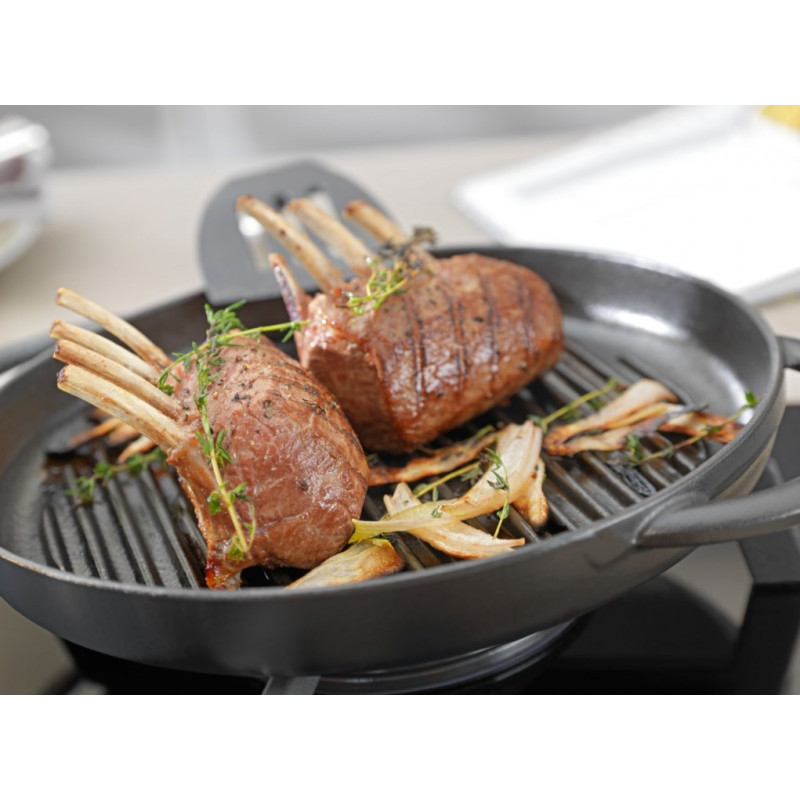 STAUB ümmargune malmist grillpann kahe käepidemega 40509-522-0 - grafiit 26 cm