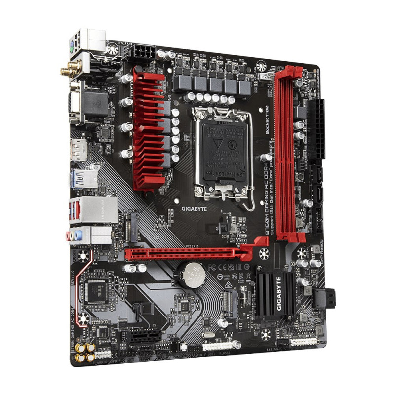 GIGABYTE B760M GAMING AC DDR4 emaplaat, Intel Core 14. põlvkond, 6+2+1 faasiline VRM, DDR4 kuni 5333 MHz (OC), 2x M.2 PCIe 4.0, Wi-Fi 802.11ac, 2.5GbE LAN