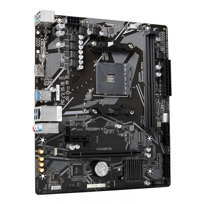 Gigabyte A520M K emaplaat, AMD A520, AM4, mATX
