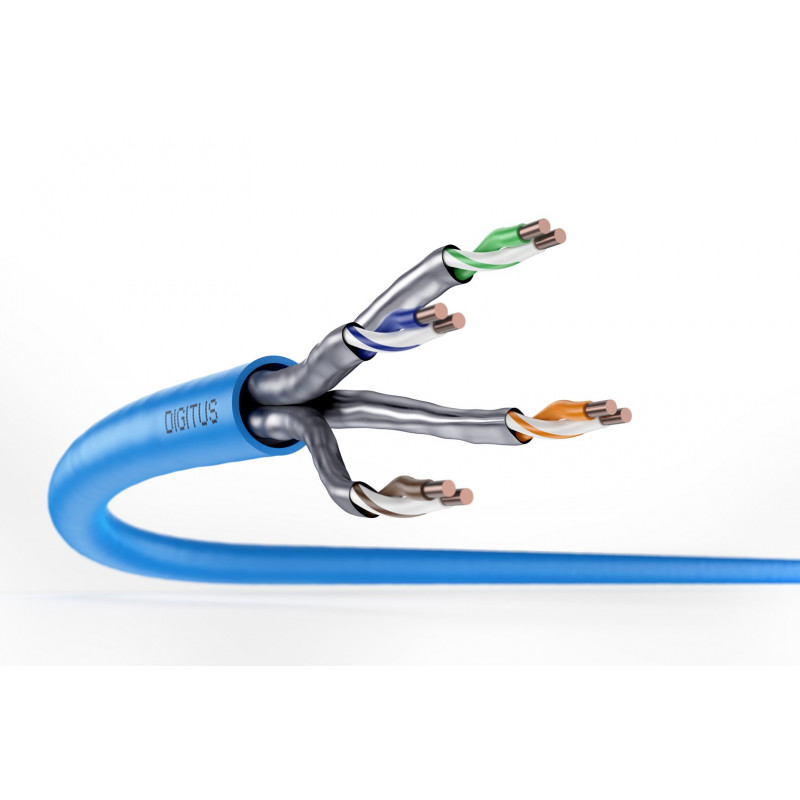 Digitus Cat6a U/FTP paigalduskaabel, 100 m, sinine, LSZH, simplex