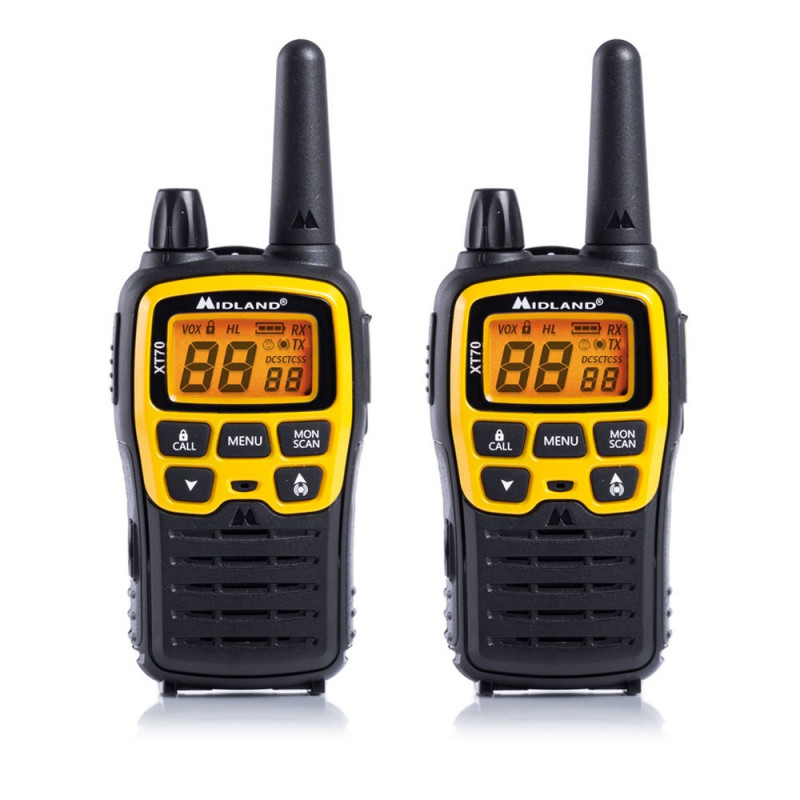 Midland XT70 Adventure raadiosaatja, 93 kanalit, 433,075 - 446,09375 MHz, must/kollane