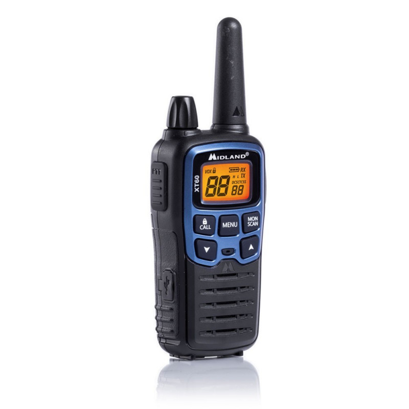 Midland XT60 raadiosaatja, 24 kanalit, 446.00625 - 446.0937 MHz, must, sinine