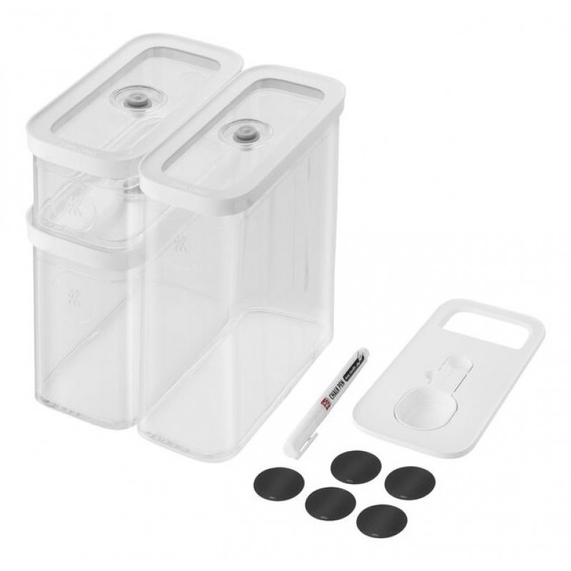 ZWILLING 1026082 ristkülikukujulised toidukarbid, 5,4 L, läbipaistev/valge, 5 tk