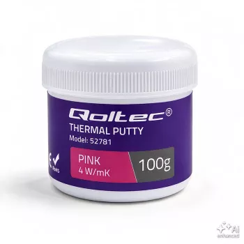 Qoltec kõrge soojusjuhtivusega mass | Thermal Putty 4 W/m-K | 100 g | roosa