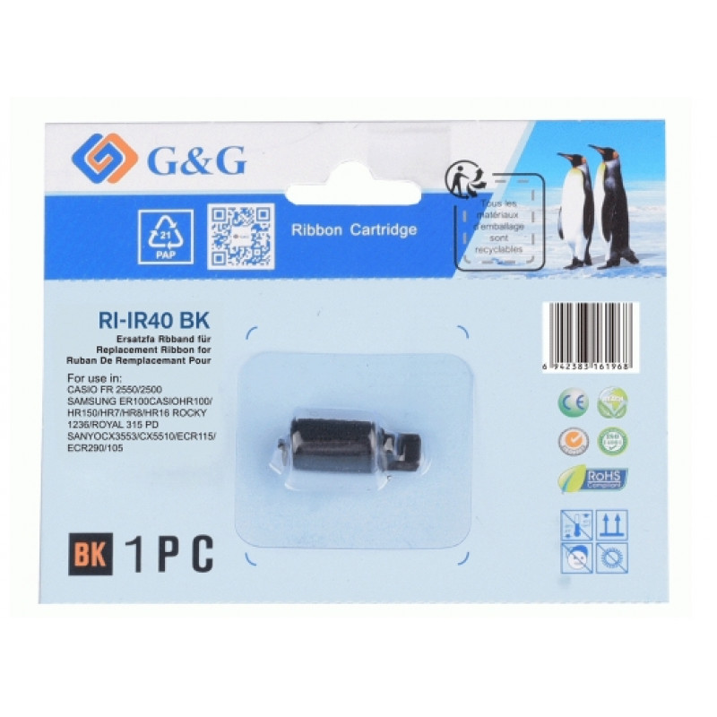 G&G tindirull ühilduv CASIO IR40 / Group 744, must (18489)