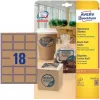 Avery Zweckform L7110-25 sildid, püsiliimiga, naturaalne pruun, 62 x 42 mm, 450 tk (25 lehte x 18)