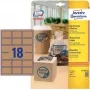Avery Zweckform L7110-25 sildid, püsiliimiga, naturaalne pruun, 62 x 42 mm, 450 tk (25 lehte x 18)