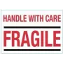 rillprint hoiatussildid HANDLE WITH CARE / FRAGILE, püsiliimiga, valge/punane