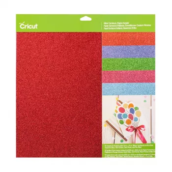 Cricut sädelev kartong, näidiskomplekt 30 x 30 cm, 10 lehte, Brights (P)