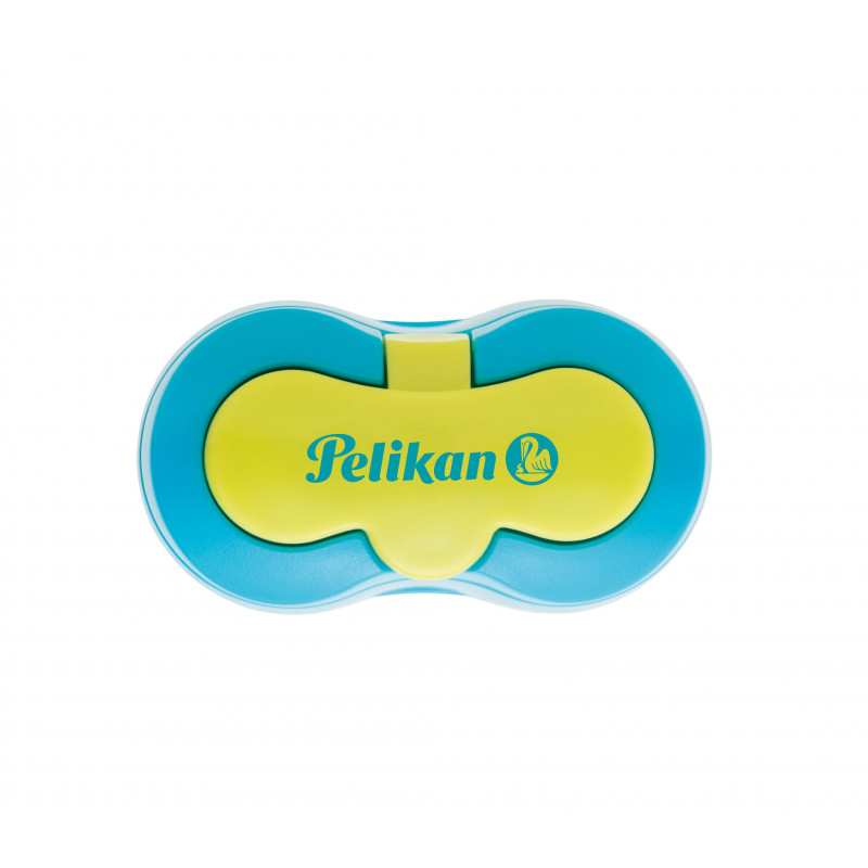 Pelikan Flower kahe auguga pliiatsiteritaja konteineriga, sinine (700702)