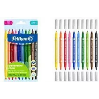Pelikan Colorella Duo C407 viltpliiatsid, erinevad värvid, 10 tk