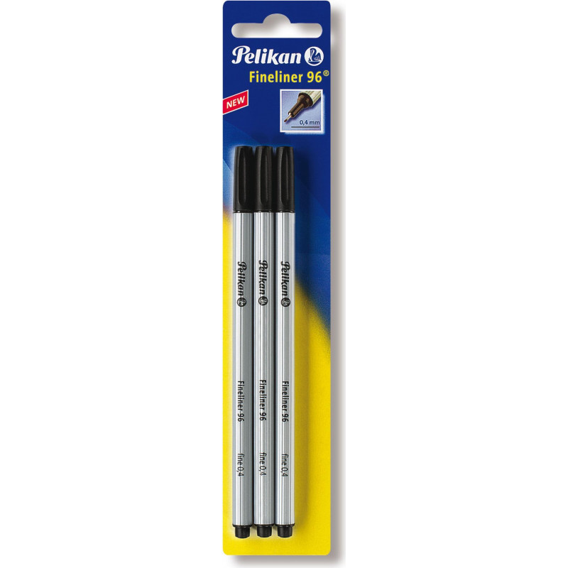Pelikan Fineliner 96, must, metallkattega ots, dokumendikindel valguskindel tint