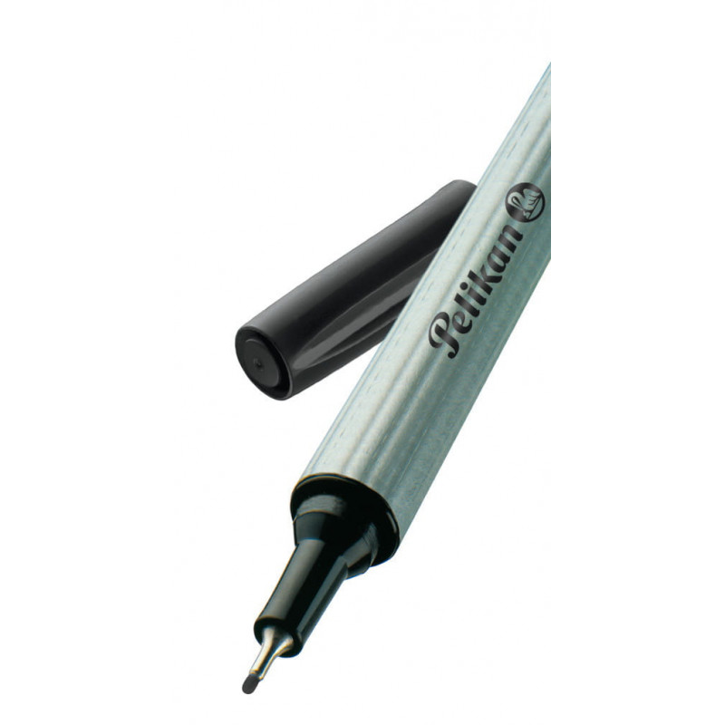 Pelikan Fineliner 96, must, metallkattega ots, dokumendikindel valguskindel tint