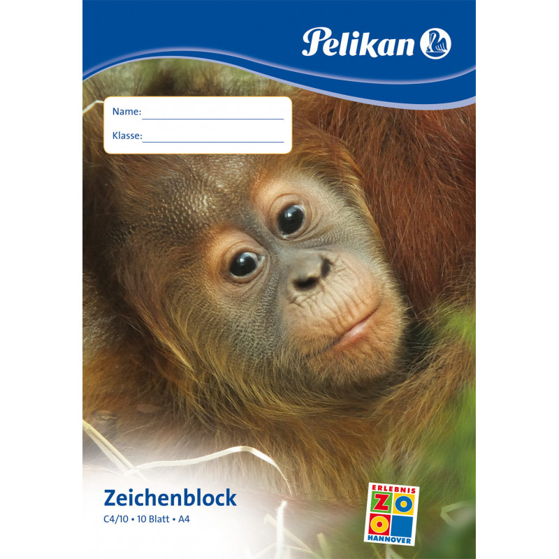 Pelikan C4/10 joonistuspadi A4, 100 g/m², 10 lehte, kloorivaba, valge