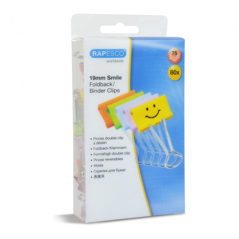 RAPESCO® tagasivolditavad klambrid värviline valik 1,9 cm