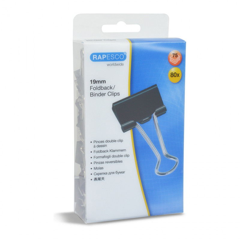 RAPESCO tagasivolditavad klambrid 1,9 cm, must