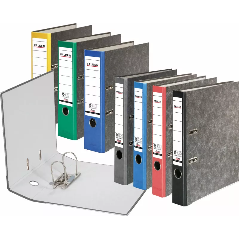 FALKEN Recycling registraator A4, 8 cm, roheline marmoreeritud