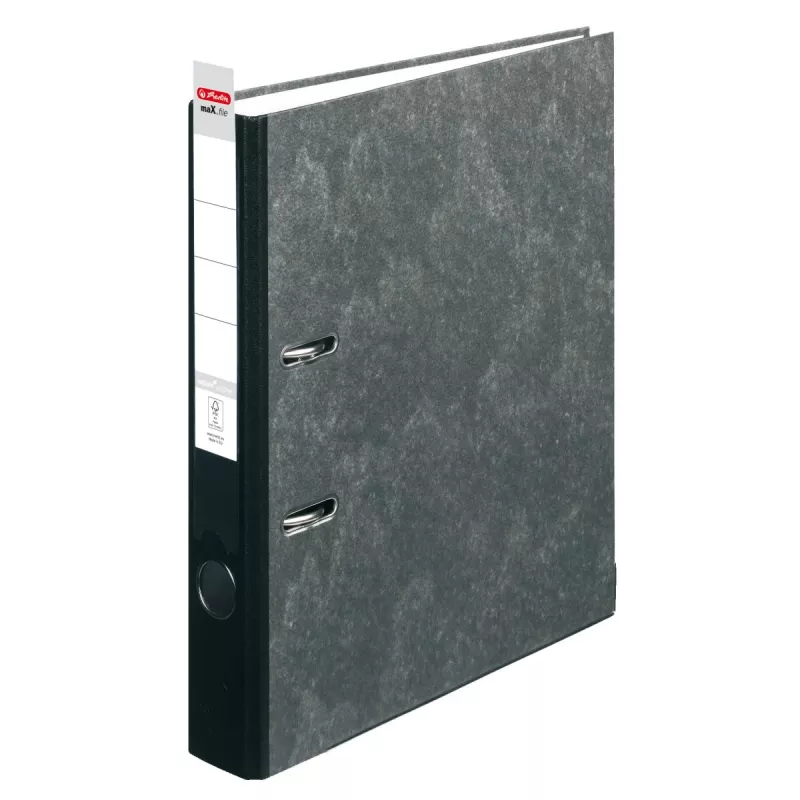 herlitz "maX.file nature" hoovmehhanismiga kaust DIN A4, 5 cm, must marmormuster