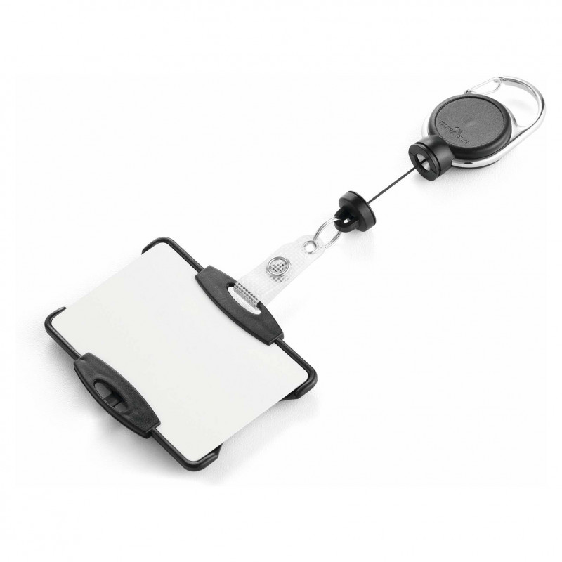 DURABLE nimesildihoidja koos jo-jo EXTRA STRONG 1 kaardile, must (868901)