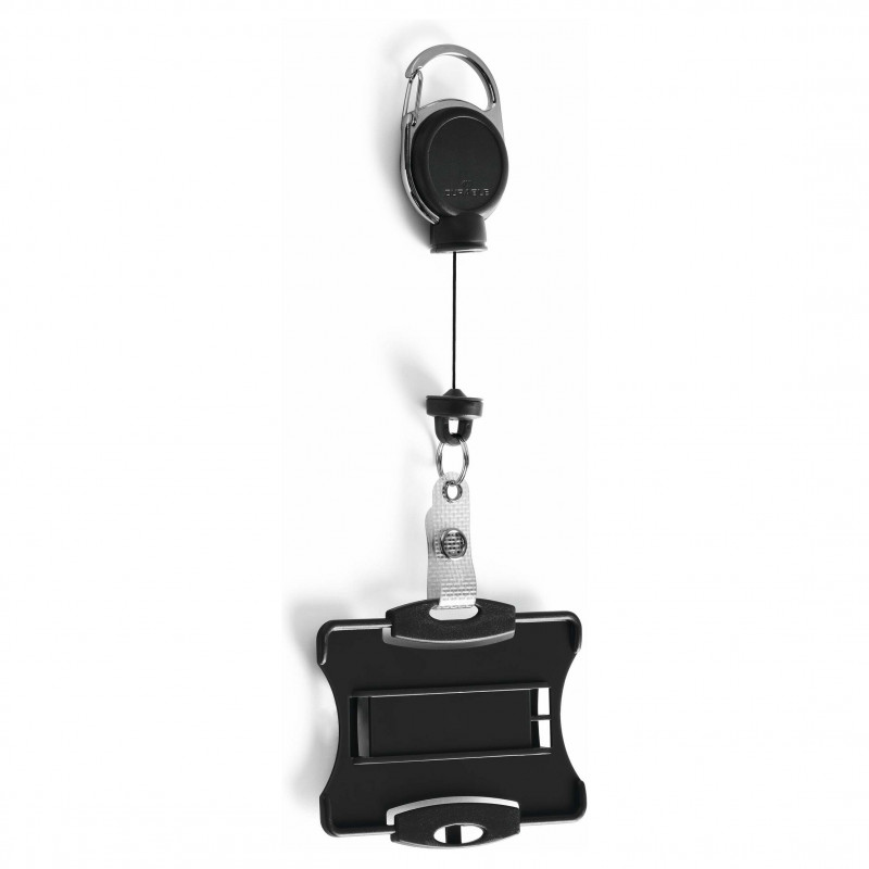 DURABLE nimesildihoidja koos jo-jo EXTRA STRONG 1 kaardile, must (868901)