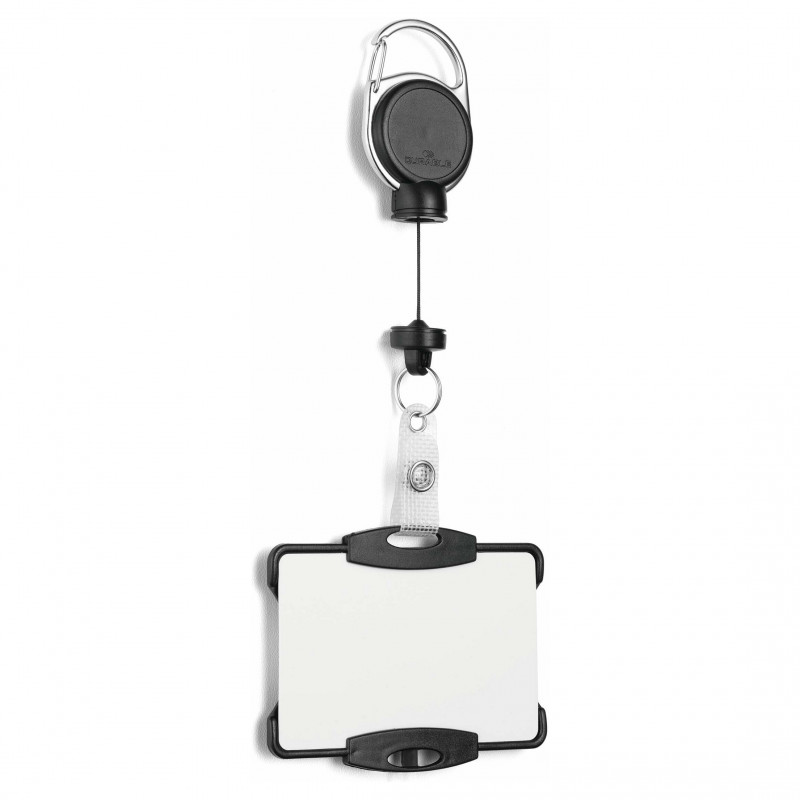 DURABLE nimesildihoidja koos jo-jo EXTRA STRONG 1 kaardile, must (868901)