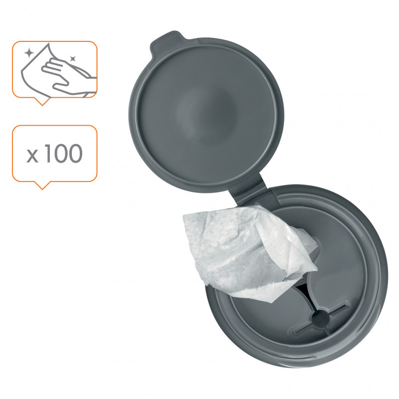 Nobo valgetahvli puhastuslapid, taaskasutatud plastist dosaator, 100 tk