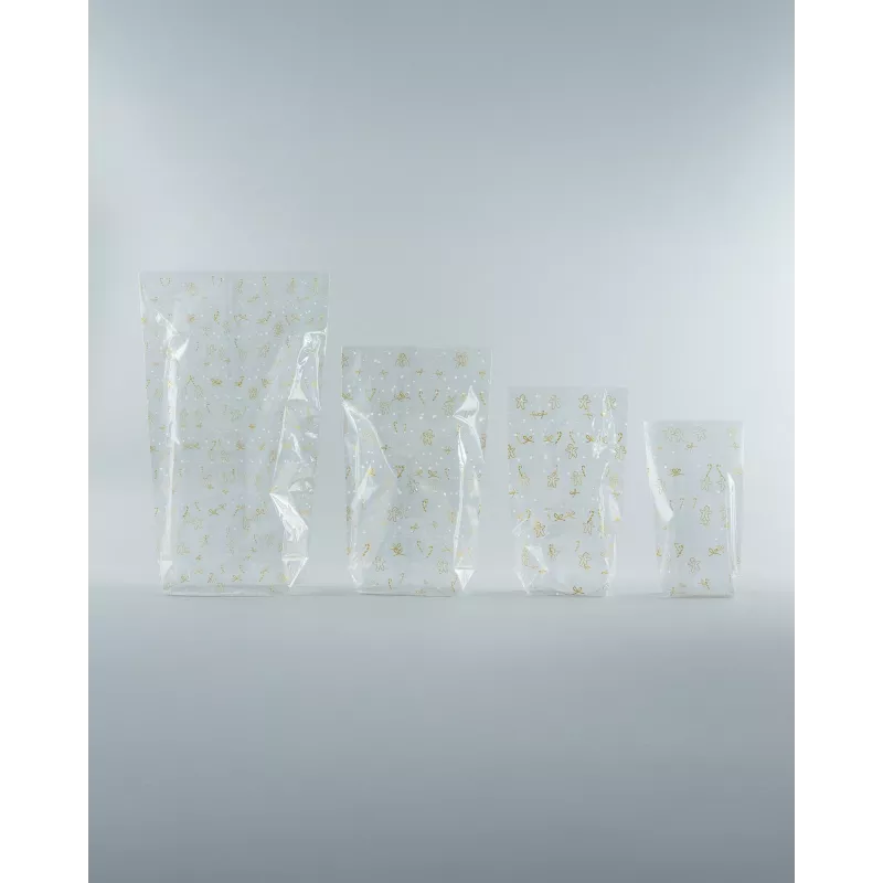 folia tsellofaankott 14,0 x 23,0 cm läbipaistev kullatrükkiga