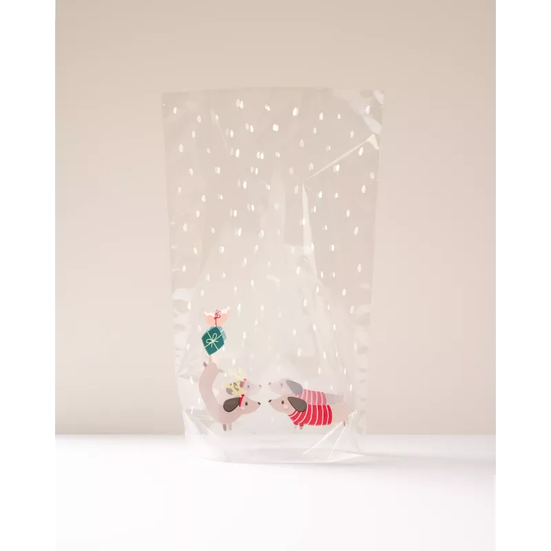 folia PP klotspõhjaga kott MERRY WOOFMAS 14,5 x 23,5 cm