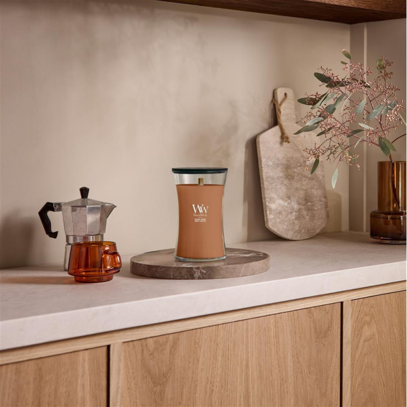WoodWick Radiant Amber küünal, keskmine