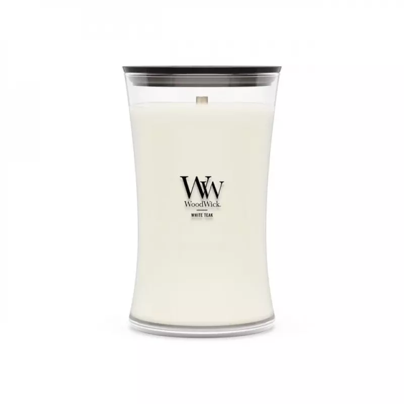 WoodWick White Teak küünal, suur, 610 g