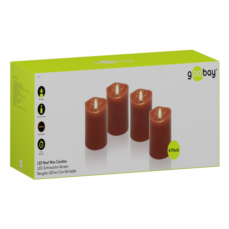 Goobay LED-vahaküünlad, 10 cm, punased