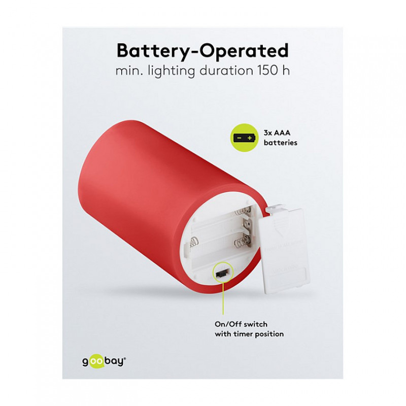 Goobay LED-vahaküünlad, 10 cm, punased