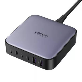 Ugreen 200W GaN laadija, 4x USB-C, 2x USB-A, must