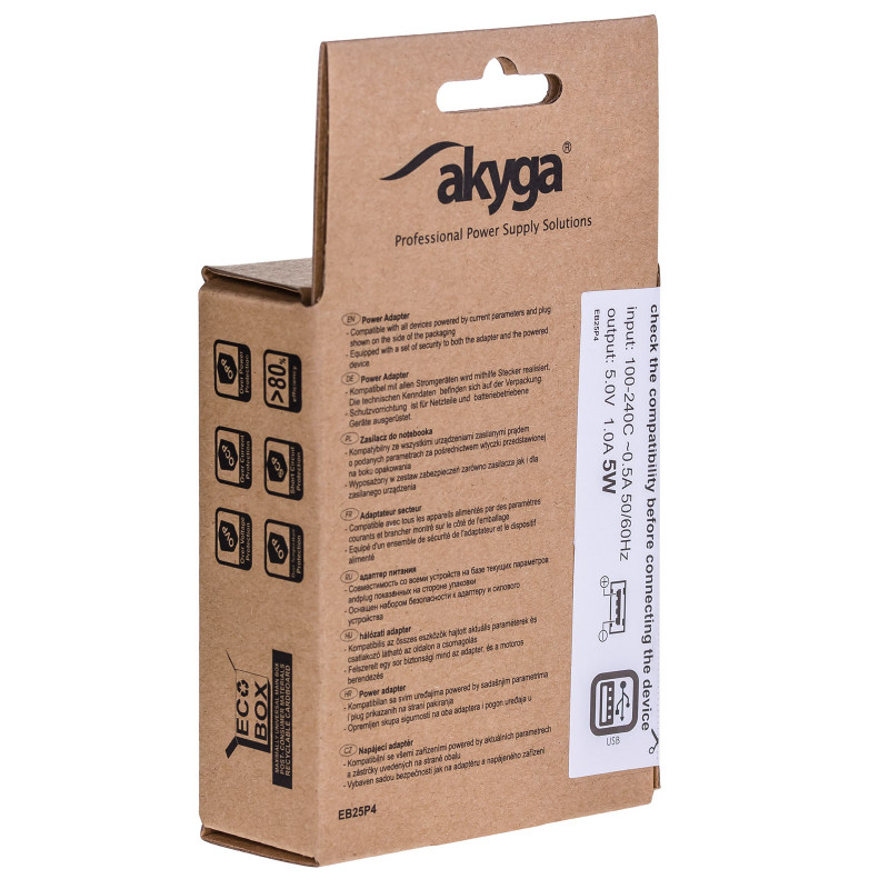 Seinalaadija Akyga AK-CH-03BK 5W USB-A 5V / 1A must