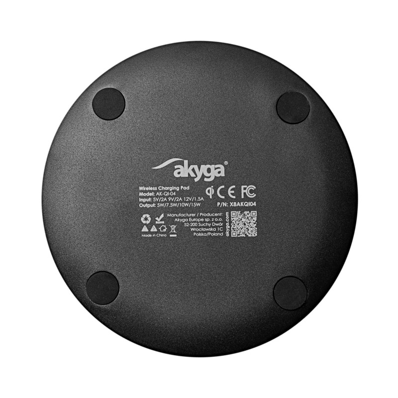 Induktsioonlaadija QI Akyga AK-QI-04 ver. 1.2 USB-C 15W