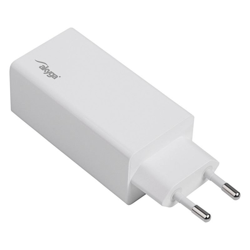 Seinalaadija Akyga AK-CH-20 100W USB-C USB-A PD GaN 5-20V / 1.5-5A valge
