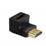 Akyga AK-AD-01 HDMI-adapter pistik – pesa, 90° nurgaga üles, must