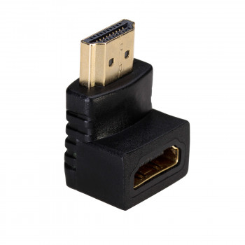 Akyga AK-AD-01 HDMI-adapter pistik – pesa, 90° nurgaga üles, must