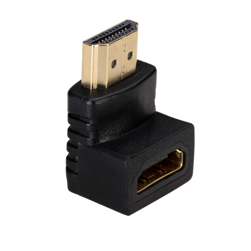 Akyga AK-AD-01 HDMI-adapter pistik – pesa, 90° nurgaga üles, must